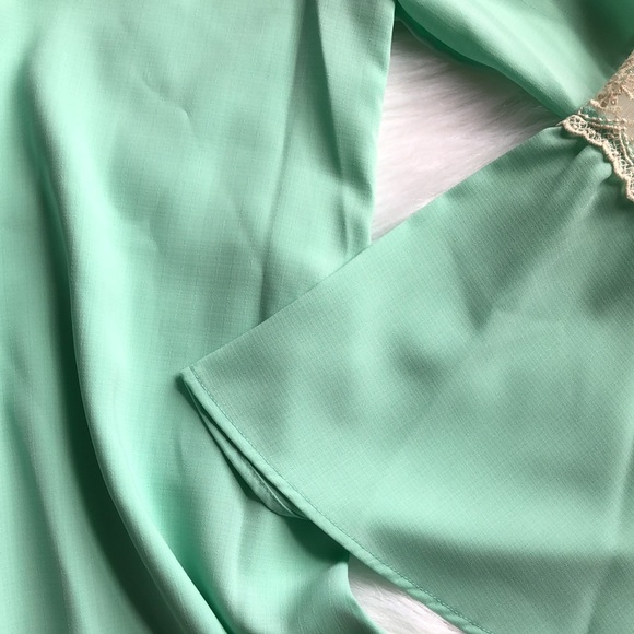 Mint Green Dress w/ Lace - Picture 3 of 5